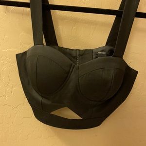 Black dressy crop top. Forever 21. Size small.